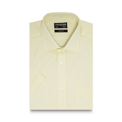 The Collection Big and tall light yellow short sleeved regular fit shirt